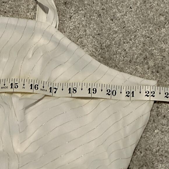 Torrid NWT White Gold Chiffon Lurex Tiered Maxi Dress Sleeveless Size 2 (XXL) - Picture 5 of 11